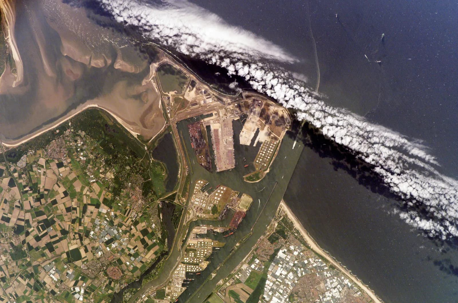 A major European container port photographed from orbit